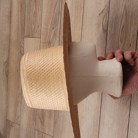 JANESSA LEONE Elsa Natural Womens Small Straw Boater Hat NEW‎ - Picture 6 of 12